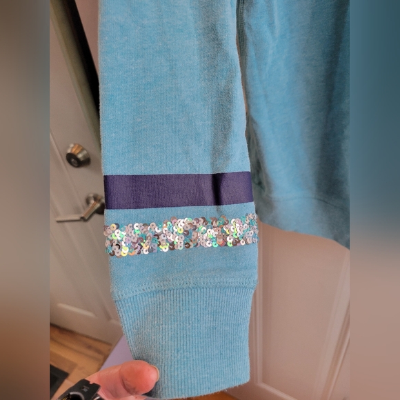 Victoria’s Secret pullover hoodie LOVE-teal - Picture 9 of 12